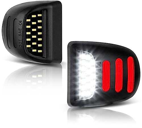 LESAUCE Rote OLED-Neonröhre, LED-Kennzeichenbeleuchtung, Ersatz für Chevy Silverado GMC Sierra 1500, 2500, 3500, Tahoe, Suburban, Escalade, Yukon XL, 2 Stück