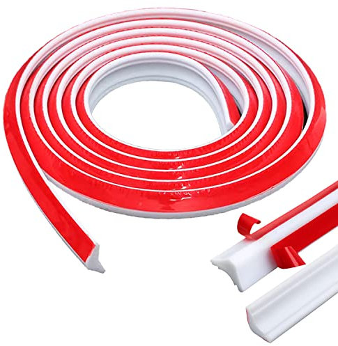Adhésif Bandes de Calfeutrage pour Moulure Plafond 10M, 12 x 9mm Moulage Flexible en Triangles Auto, pour Bords de Murs, Plafond (Blanc) (Blanc)