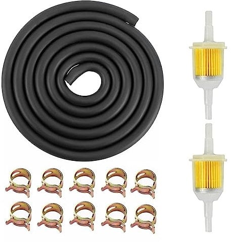 Kit Durite Essence 4mm: 2m Tuyau Ø 4mm avec 2 Filtres à Carburant, 10 Colliers de Serrage - Conduite pour Petit Moteur/Voiture
