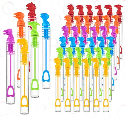 ABSOFINE 36 x Seifenblasen,Dinosaurier Bunte Kinder Geburtstag Party seifenblasen Mini, 6 Design seifenblasen Kinder für Jungen und Mädchen