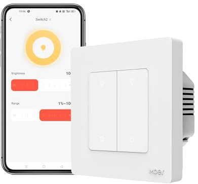 MOES Zigbee Smart Dimmer interruttore della luce, richiede conduttori neutri e gateway MOES Zigbee, interruttore a LED da incasso, compatibile con Alexa e Google Home, non compatibile con Philips Hue