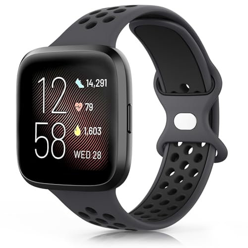 Oumida kompatibel mit Fitbit Versa 2 Armband/Fitbit Versa Armband/Fitbit Versa Lite Armband für Damen Herren, Weiches Silikon Armbänder, Atmungsaktive Wasserdicht Sport Ersatz Uhrenarmband