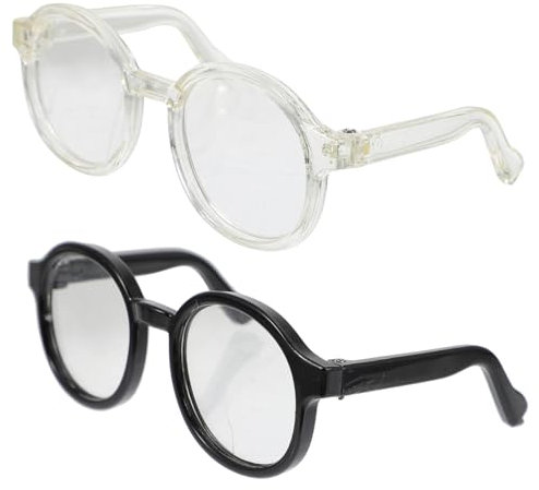 HOMSFOU 2 Stück Puppenbrille Kunststoff Schnapsgläser Kunststoff Playes Haustier Hund Brille Puppenanziehzubehör Puppenbrillen Puppenanziehzubehör Puppenanzieh-Requisiten Brillenkleidung