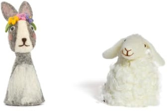 LK Trend & Style Eierwärmer aus Filz - Doppelset für das Paar liebevolle Tiere (Hase + Schaf)