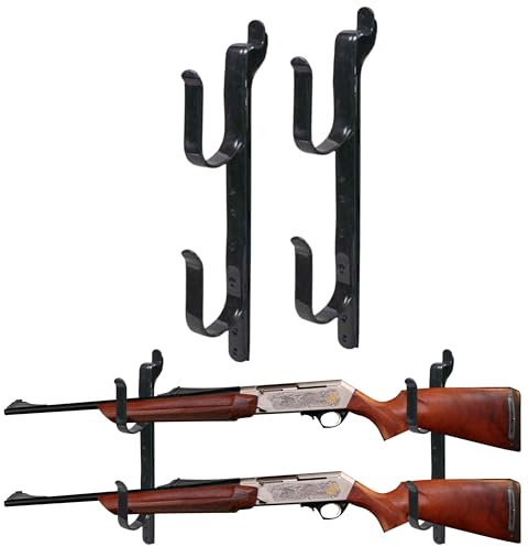 Chambridge 2 Stück Truck Gun Rack - Gun Rack für Wand Verstellbar 9 Zoll bis 14 Zoll LKW Bogen Rack Schwarz Metall 18500 für Bogen Angelrutenhalter