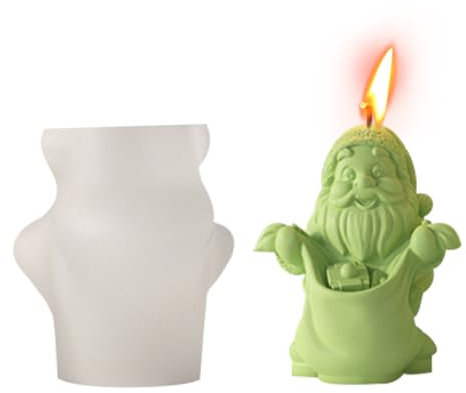 Zayookey Kerzen Silikonformen Weihnachtsmann 3D Weihnachten Kerzenformen Silikon Kerzengießform Weihnachten Aromatherapie Kerze Form Harz Form für Weihnachten Deko (Weihnachtsmann mit Geschenken)