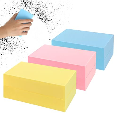 6Pcs Reusable Dusting Sponge, Damp Cleaning Sponge Duster, Household Cleaning Sponge, Reusable PVA Sponge for Cleaning Blinds Baseboards, Vents, Fan, Glass (Yellow Pink Blue)