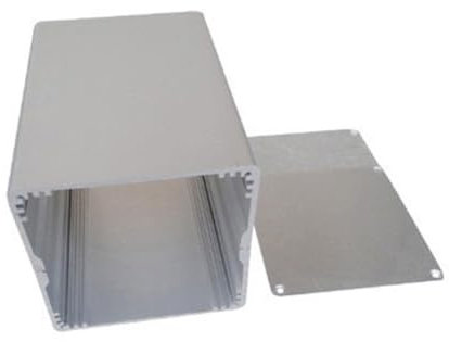 Aluminium-Projektbox Elektronik, Elektronikgehäuse Anschlussdose, PCB-Board-Gehäuse, DIY Kühlbox, Silber, 130x89.6x89.6mm