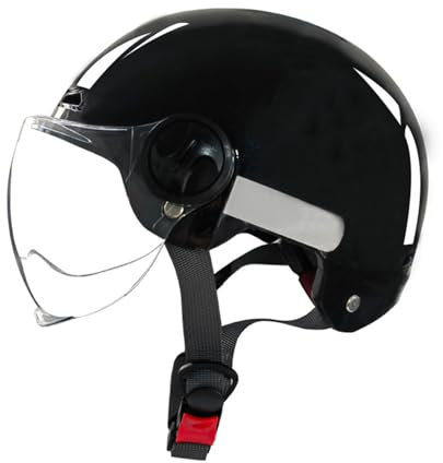 Retro-Motorradhelm, Rollerhelm mit Visier, offener halber Jethelm, Mopedhelm für Erwachsene Männer und Frauen, DOT/ECE-geprüft