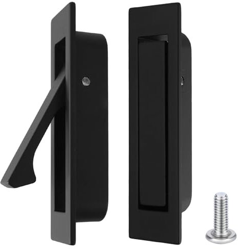 Amaxiu Pocket Door Pull Handle, Sliding Door Handles Recessed Flush Finger Pull Flush Mount Door Pull Pocket Door Hardware Pocket Door Edge Pulls for Pocket Door Closet Door Barn Door(A)