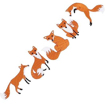 NUOBESTY 5stücke Applikationen Zum Aufnähen Fuchs Füchse Design Patch Für Kleidung Stickerei Patch Mit Schmelzklebstoff Einfach Zu Bügeln Nähen