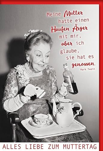 Verlag Dominique Grußkarte Muttertagskarte Spruch lustig Ärger - mit Umschlag