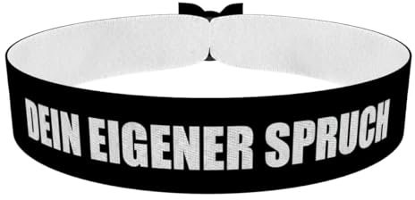 Dein eigener Spruch Stoffarmband schwarz - Anpassbare Stoffarmbänder - Personalisierte Armbänder - Langlebig & wasserfest - Geschenkarmbänder für Freunde & besondere Anlässe