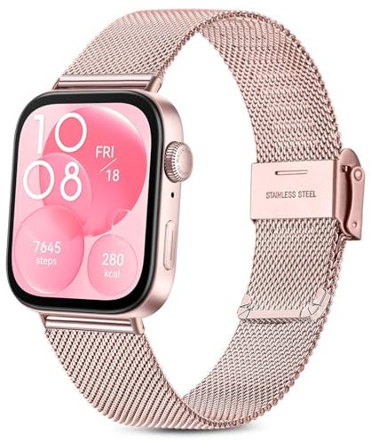 Issinlky bracelet métal pour Huawei Fit 3/4/4 Pro, bracelet acier inoxydable pour Huawei Fit 3/4/4 Pro Homme Femme