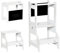 HOMCOM Torre de Aprendizaje 2 en 1 Taburete de Aprendizaje para Niños de +3 Años Convertible en Escritorio con Pizarra y Barra de Seguridad 42x44x86 cm Gris