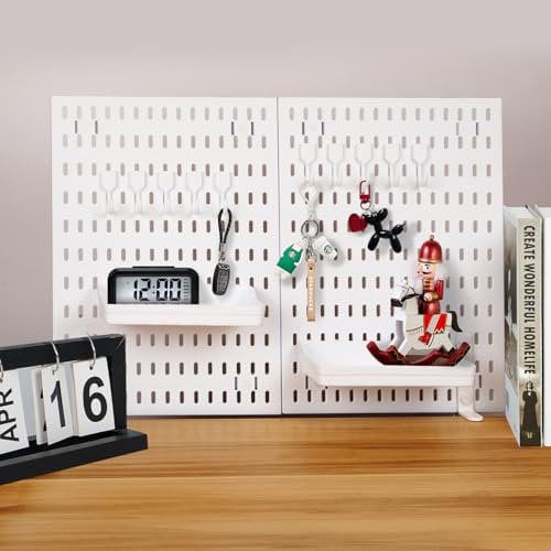 Versatile Clamp-On Pegboard Set - Ideal for Student Desktop DIY Projects, Office Organization, Adjustable Desk Organizer, and Home Creativity with 10 Hooks and 2 Adjustable Shelves Included