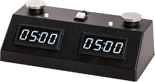 Zmartfun ZMF-II White LEDs/Black Case Digital Chess Clock with LED Display, Stainless Steel, Plastic Case