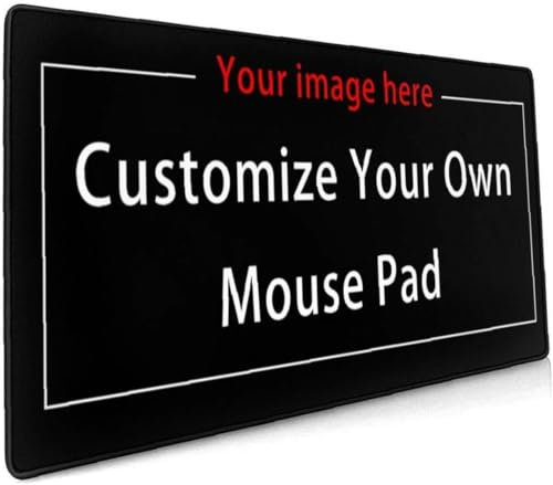 Custom Large Gaming Mouse Pad 80cmx30cm with Photo Personalised Computer Keyboard Mouse Mat Non-Slip Rubber Base and Stitched Edges for Gamer Office Study Personalized Picture Text Mousepad