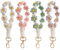 4 Stück Makramee Schlüsselanhänger Band, Boho Schlüsselband Kurz Schlüssel Anhänger Schlüsselbund, Handgefertigter Gänseblümchen Autoschlüssel Armband Geschenk für Frauen Mädchen (Stil A)