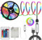 MUSUNIA Bande LED à piles - 2 m - RGB 5050 - Fonctionne avec piles ou USB - Intensité variable à distance - 16 couleurs - Découpable pour décoration de rétroéclairage TV, armoires, décoration