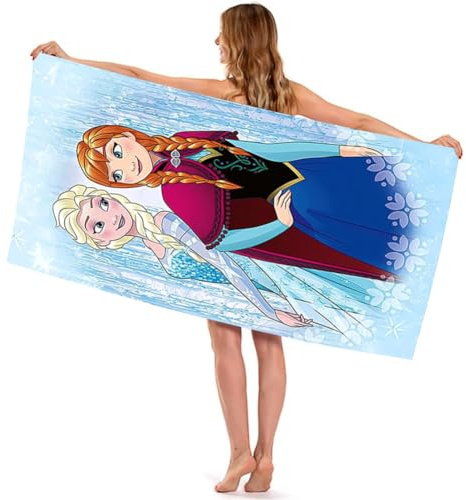 LKNBIF F-rrozen Badetuch F-rrozen Strandtücher Kinder Schnell Trocknend Badetuch, Badetücher Strandtücher Microfaser, Superweich und Langlebig Reisen Urlaub Strandgeschenke 75 * 150cm