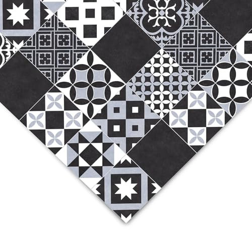 casa pura Revêtement de sol en vinyle, vendu au mètre, en plusieurs designs, aspect bois, carrelage, pierre, polychlorure de vinyle, pour cuisine, salle de bain et salon, Amadora 990D, 100 x 150 cm