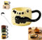 WIWIDANG Cat Stacked Cup, adorables tazas de café apilables con cuchara, 380 ml, 4 estilos de tazas de cerámica para amantes de los gatos (Amarillo)