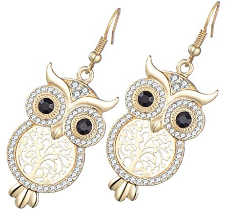 VALICLUD 1 Paar Eule Ohrringe weihnachtsgeschenke weihnachts präsente weihnachts geldgeschenke valentinstaggeschenk women Modeohrringe für Frauen Ohrringe Frauen Legierung Golden