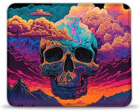 LLONGKT Tappetino per mouse, motivo scheletro, per gaming, con sensori di gioco, basso attrito superficiale, antiscivolo, accessori per Mac e PC, 20 x 24 cm