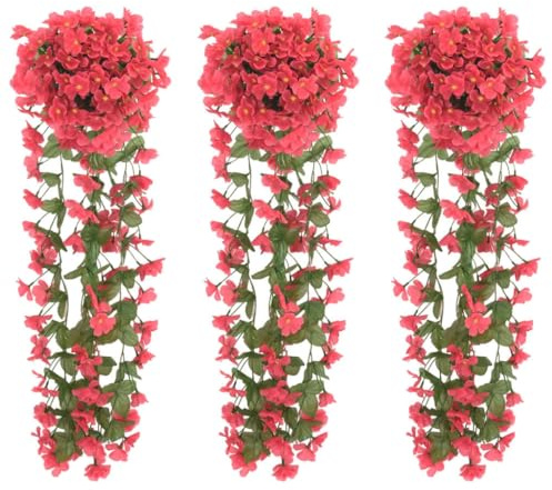 Deko-Kränze & Girlanden Weihnachtsblumengirlanden 3 Stück Rose 85 cm