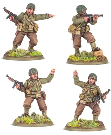 Warlord Games US Rangers Platoon Commanders 28mm Miniatures | 28mm scale Resin miniatures designed for Bolt Action tabletop wargame by Warlord Games