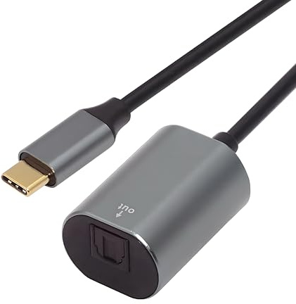 Cavo adattatore da USB-C maschio a SPDIF Toslink ottico per interfaccia audio digitale in fibra ottica femmina per laptop e desktop (20 cm)