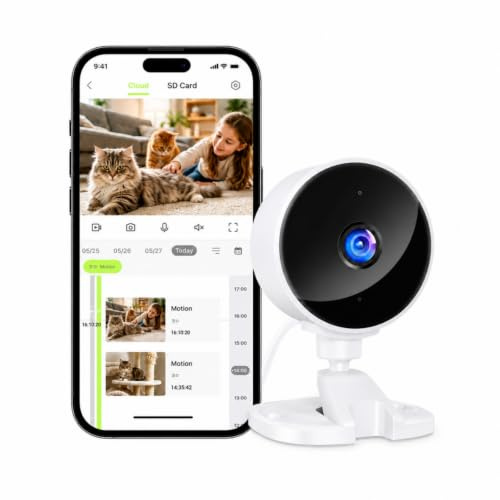 YOTON Pet Camera for Dogs & Cats, Indoor Security Camera 1080P Baby Monitor | Easy Install, Privacy Mode, 2 Way Audio, Works with Alexa, Cloud/Local Storage, Support RTSP/Onvif