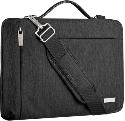 TECHGEAR 14 Inch Laptop Sleeve Case with Handle, Shoulder Strap & Pockets for MacBook Air 15/Pro 14, ASUS, Samsung Galaxy Book, HP Pavilion, Lenovo, Dell Inspiron 14, Chromebook, Water-Resistant