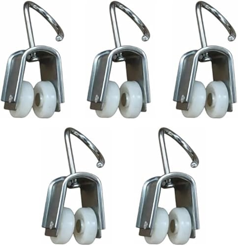 FERPASA® - Poleas Dobles Correderas para Cortinas y Toldos – Recambios Profesionales – Alta Resistencia, Deslizamiento Suave, Fácil Instalación (5 Unidades, Acero Inoxidable)