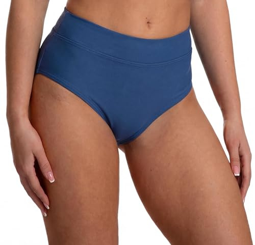 Aquarti Damen Bikinihose High Waist mit Umschlagbund | Aquarti Damen Unterteil Badehose