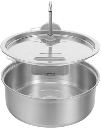 RUNROTOO Cat Water Fountain Stainless Steel Automatic 3l 101oz Silver Super Silent Pump for Cats and Dogs Indoor, Pet Drinking Fountain