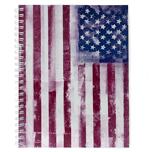 Monster Stationery - A4 liniertes Notizbuch – 160 perforierte 80 g/m² Seiten – Hergestellt in Großbritannien – Distressed Flag Serie – Stars and Stripes