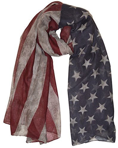 XXL Schal Stola Amerika/USA Flagge Schals Tuch Halstuch Halstücher Tücher Stars and Stripes Sternenbanner Flagge der Vereinigten Staaten Beige