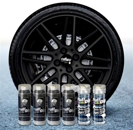 Sophisticauto Pacco da 4+2 Full Dip vernice removibile NERO METALLIZZATO LUCIDO