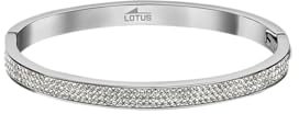 LOTUS STYLE Frau Armbänder Stahl Asscherschliff Blauer Zirkonia
