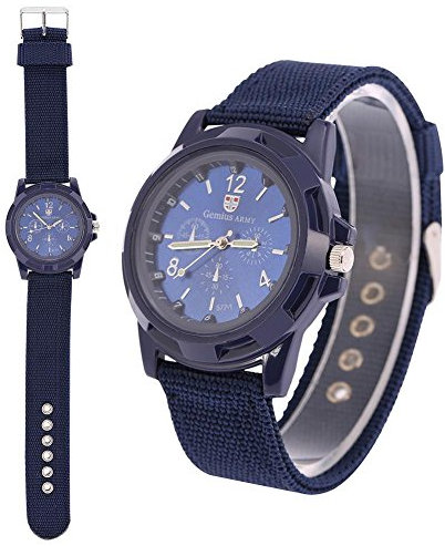 Sonew Herren Digitale Armbanduhr, Elektronische Digital Armbanduhr für Mann Uhr Mann-dauerhafte Nylonband Sportuhr kühle Mode Armbanduhren(Blue)