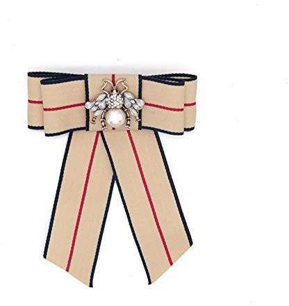 Brosche schleife Damen Schleifenbrosche Schleifen Mit Strass Schmuckbrosche Glitzer Kristalle (cream-colored)
