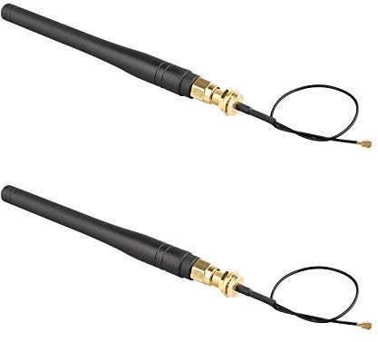 Jopto 2 x 433 MHz Antenne 3DBI High Gain Hotspot omnidirektionale WiFi Straight RP-SMA Buchse Stecker mit U.FL IPX auf RP-SMA Stecker 3G 4G WiFi Modul Koaxiales Pigtail 15 cm RF 1.13 Antennenkabel