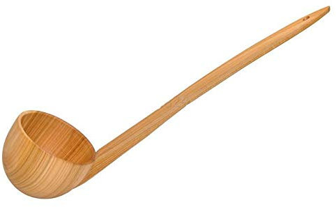 Cherry Wood ladle Scoop Dipper Wooden Natural eco for Kitchen and Sauna 38 cm - impregnated