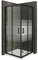 Mampara de Ducha Diana 90x90x180cm, REVERSIBLE, Puertas Correderas, Ajuste 72.5-74.5x77.5-79.5cm, Perfiles Negros, Cristal Templado Parcialmente Satinado 6mm