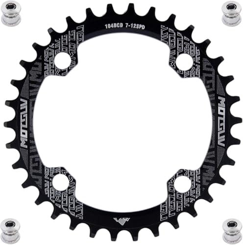 YBEKI 104 BCD Narrow Wide Kettenblatt 32-52T | Runden Oval Design | 7075-T6 Flugzeugaluminium | Militär-Hartanodisierung HV800 | Anti-Kettenabwurf Design | Für Shimano/SRAM 8-11 Speed MTB/Rennrad