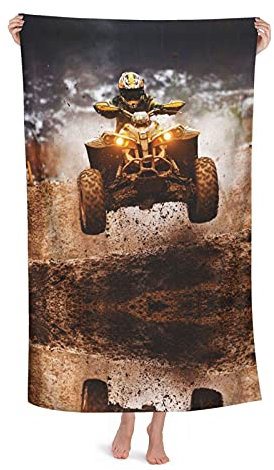 FFLSDR Strandtuch Auto Erwachsene Reise Mikrofaser Großes Badetuch Weiche Saugfähige Stranddecke 80X130CM