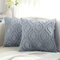 decorUhome 2er Set Kunstfell Kissenbezüge 65x65cm, Dekorativer Weicher Plüsch Flauschiger Samt Kissenbezug 26X26 Zoll, Quadratische Boho Neutral Kissenbezug für Sofa, Grau