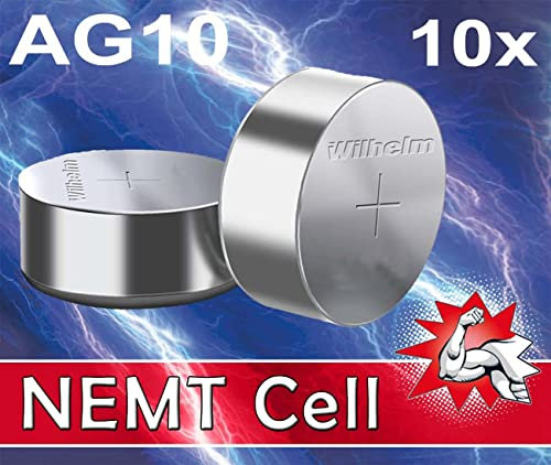 10 X Wilhelm AG10 LR54 - L130-189 - 389 - GP89A Qualitätsbatterien 1,5 V Alkaline